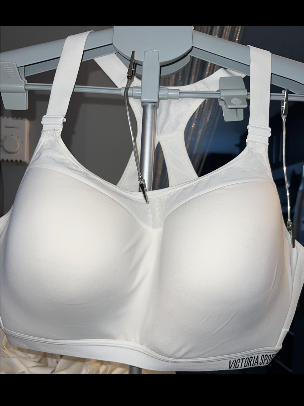 White Racerback Molded Sports Bra with Support